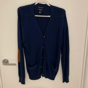 GANT elbow patch navy cardigan